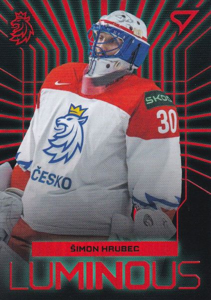 insert karta ŠIMON HRUBEC 23-24 SZ Hokejové Česko Luminous Red číslo LS-02
